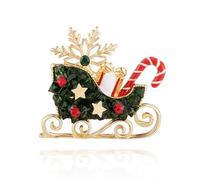 XGALBLA Broche de Noël vintage en strass pour femmes et filles, Métal, Cristal Pas de gemme