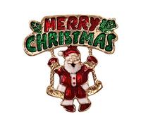 XGALBLA Broche de Noël vintage en strass pour femmes et filles, Métal, Cristal Pas de gemme