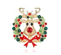 XGALBLA Broche de Noël vintage en strass pour femmes et filles, Métal, Cristal Pas de gemme