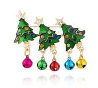 XGALBLA Broche de Noël vintage en strass pour femmes et filles, Métal, Cristal Pas de gemme
