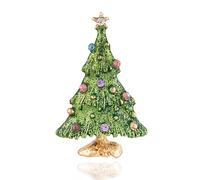 XGALBLA Broche de Noël vintage en strass pour femmes et filles, Métal, Cristal Pas de gemme