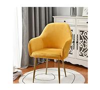 XGANGM Couvre Chaise Extensible Velours Housse de Chaise de Salle a Manger Scandinave avec Accoudoirs Restaurant Couverture Chaise Bureau Fauteuil Housse pour Bar Cuisine,Jaune,2pcs