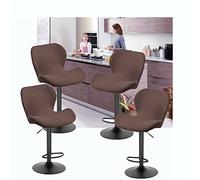 XGANGM Extensible Housse Chaise Tabouret de Bar Lot de 4/2 avec Dossier Pivotant Housse Tabouret de Bar Scandinave Incurvé Couverture Chaise Bar Haute Cuisine Salle Manger,Dark Brown,4PCS