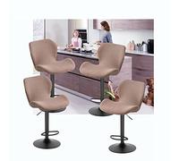 XGANGM Extensible Housse Chaise Tabouret de Bar Lot de 4/2 avec Dossier Pivotant Housse Tabouret de Bar Scandinave Incurvé Couverture Chaise Bar Haute Cuisine Salle Manger,Light Brown,4PCS