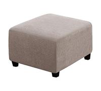 XGANGM Extensible Housse de Pouf Ottomane Carrée Petit/Moyen/Grand Housses de Repose-Pieds en Jacquard Doux pour protéger Le Repose-Pieds Housse de Pouf avec Fond élastique,Taupe,1large