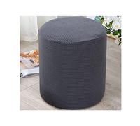 XGANGM Extensible Housse de Pouf Rond Housse de Ottomane Moderne Housse de Pouf Tabouret de Rangement Rond Housse de Repose-Pieds élastique Housse Protection,Gris,1pcs30X23CM