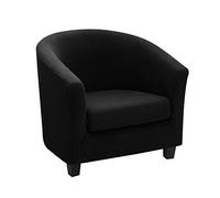 XGANGM Housse de Fauteuil Cabriolet 2 pièce,Housse de Fauteuil Crapaud Extensible Chesterfield,Housse Fauteuil Salon Club il Lavable, Couverture de Fauteuil Facile à Installer,Noir