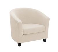 XGANGM Housse de Fauteuil Cabriolet 2 pièce,Housse de Fauteuil Crapaud Extensible Chesterfield,Housse Fauteuil Salon Club il Lavable, Couverture de Fauteuil Facile à Installer,Light Beige