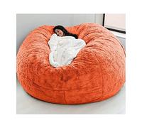 XGANGM Housse Pouf Rond Extensible Gris/Bleu/Rose Adulte Geant Housse De Pouf Fourrure XXL Exterieur sans Remplissage Fauteuils Poire Housse Facile à DéMonter Et Lavable,O,180X90cm