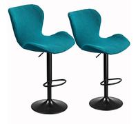 XGANGM Pivotante Housse-Couvre de Tabouret de Bar avec Dossier, Scandinave Extensible Lot de 2/4/6 Cuisine Couverture de Tabouret Barre Courbée Housse de Chaise Haute de Bar/Comptoir,A,2PC