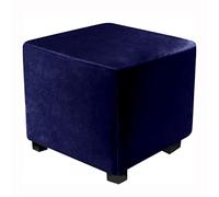 XGANGM Velours Housse de Pouf Carré Extensible Housse de Protection pour Repose-Pieds Housse Ottomane Cover Couverture de Tabouret Petit/Moyen/Grande pour Salon Chambre,Navy Blue,40x40cm(16x16in)