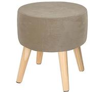 XGANGM Velours Housse pour Repose Rond Housse de Pouf Tabouret Rangement Housse de Ottomane Extensible Housse De Protection Pouf Housse de Repose-Pieds élastique,Taupe,32 * 18
