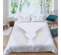 XGASVBKWA Angel_Wings_White Housse de Couette 3 Pièces 3D Imprimée Microfibre Hypoallergique Spiritual_Symbol_Style Parure de Lit avec 2 x Taies d'oreiller Respirante for Ado King（220x240cm）