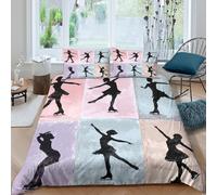 XGASVBKWA Figure_Skater Housse de Couette Imprimé en 3D Microfibre résistante 2 pièces Artistic_Graffiti_Style Ensemble De Literie avec Fermeture Éclair Douce for Adolescent Single（135x200cm）