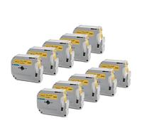 XGdEKA 10pk Noir sur Blanc M-K231 Étiquettes compatibles Rape d'étiquetage 12 mm Fonctionne avec MK 231 MK-231 Maker Maker M Tape Compatible avec Le Dispositif d'étiquetage(10PK-Black on Gold)