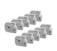 XGdEKA 10pk Noir sur Blanc M-K231 Étiquettes compatibles Rape d'étiquetage 12 mm Fonctionne avec MK 231 MK-231 Maker Maker M Tape Compatible avec Le Dispositif d'étiquetage(10PK-Black on Silver)