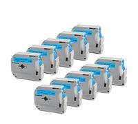 XGdEKA 10pk Noir sur Blanc M-K231 Étiquettes compatibles Rape d'étiquetage 12 mm Fonctionne avec MK 231 MK-231 Maker Maker M Tape Compatible avec Le Dispositif d'étiquetage(10PK-Black on Blue)