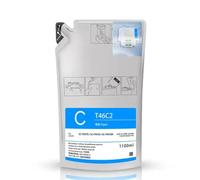 XGdEKA 1100ml T46C8 T46C2 T46C3 T46C4 Dye Sublimation Encre Pack Compatible avec F6370 F9470 F9470H SC-F6370 SC-F9470 SC-F9470H Imprimer(T46C2-Cyan)