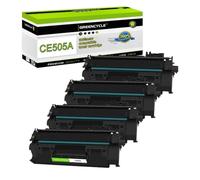 XGdEKA 1PK 10PK CE505A CF280A CARTOUCE DE Toner Compatible Travaux de Remplacement Noir avec 80A CF280A Compatible avec l'imprimante M401DN(4Pcs CE505A-CF280A)