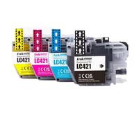 XGdEKA 421 Cartouche à Encre Compatible LC421 Capacité Standard Compatible avec DCP J1050DW MFC J1010DW DCP J1140DW Printers(1SET)