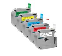 XGdEKA 5PCS MK-231 M-K231 MK231 MK-131 MK Tape Adhesive Label Compatible avec l'imprimante d'étiquette PT-70 PT-80(5PK 5Mixed Color)