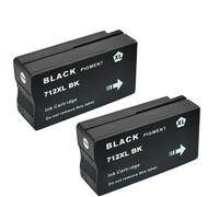 XGdEKA 712 712xl Remplacement de la Cartouche à Encre avec Une Puce Stable Compatible Compatible avec DesignJet T230 T210 T250 T630 T650 Imprimantes(2PCS Black)