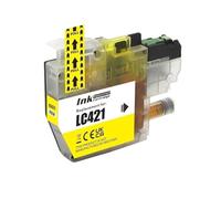 XGdEKA Cartouche d'encre Compatible Compatible avec LC421 421 Compatible avec imprimantes DCP-J1050DW DCP-J1140DW DCP-J1800DW MFC-J1010DW(1PCS Yellow)