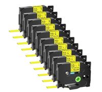 XGdEKA Étiquettes de Tubes thermorétractables 10PK 8,8 mm Noir sur Jaune compatibles avec Les imprimantes HS HSe-621
