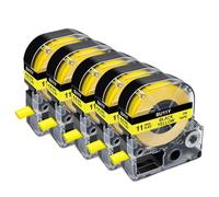 XGdEKA Lot de 2 Tubes adhésifs thermorétractables compatibles avec l'étiqueteuse SU5S SU5Y SU11S SU11Y SU3W SU3Y LW 300 LW400(5PK 11mm Yellow)
