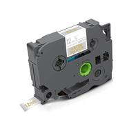 XGdEKA Ruban d'étiquette Blanc TZE 12 mm TZ231 TZ TZ TRAPE LAMINÉ 231 TZ 231 131 Noir sur Blanc Compatible avec PT-H110 Maker(Gold on Satin Silver)