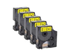 XGdEKA Tapis D1 10pcs 12 mm 45013 45010 45018 45024 Tapé d'étiquette Compatible Compatible avec LabelManager 160 280 et Makers étiquettes similaires Colorpop(5PK Black on Yellow)