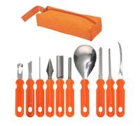 Xgdsnly 10 Pièces Kit Sculpture Citrouille Ergonomique Outils Sculpture Citrouille Résistant à la Rouille Ustensiles pour Halloween, 10-Pc Carving Kit A