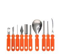 Xgdsnly 10 Pièces Kit Sculpture Citrouille Ergonomique Outils Sculpture Citrouille Résistant à la Rouille Ustensiles pour Halloween, 10-Pc Carving Kit -