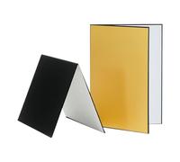 Xgdsnly 2 Pièces Réflecteur de Lumière Photographie Support Diffuseur Carton Pliant Papier Robuste Pratique Convient Accessoires Bijoux Alimentation Utilisati, Or Noir Noir, A4