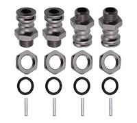 Xgdsnly 4 Pièces Adaptateur Hexagonal Roue RC Voiture 17mm Prolongateur Alliage Aluminium Résistant Pièces Propres Convient Camion, Gris Titane