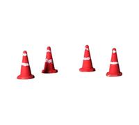 Xgdsnly 4 Pièces Mini Cônes de Signalisation Cônes Jouets Sécurité Routière Balises Miniatures Ornements Résine Fonction Apprentissage Convient pour Fête