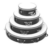 Xgdsnly 4 Pièces Tambourin Noir et Blanc Résistant Tambourin Double Rangée Réutilisable Instrument Musique pour Enfants