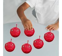 Xgdsnly 6 Pièces Mini Castanet Instrument Rythme Planche Claquement Jouet Doigt Matériau Solide PP Adapté pour Initiation Musicale Écoles Animation, Rouge