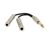 Xgdsnly Câble Jack Stéréo Audio Adaptateur Splitter Y Connecteurs Dorés Anti- Stable Adapté pour Amplificateur Casque Appareil Audio Longueur20cm Ada, Noir