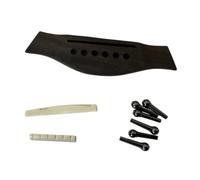 Xgdsnly Chevalet Acoustique Complet Kit Chevalet pour Guitaristes, Lutherie, Chevalet Blanc, Sillet Blanc, 6 Chevilles De Pont En Cuivre Noir