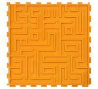 Xgdsnly Dalle Sol Emboîtable Texturé Tapis Sensoriel Massage Facile à Nettoyer Tapis Massage s Pieds pour Enfants, Maison, Orange Labyrinthe, 48cm