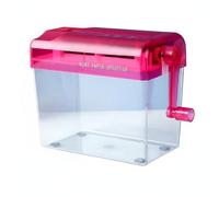 Xgdsnly Destructeur de Documents Manuel Coupeur de Documents Broyeur Manuel Bac 3l Transparent Insertion 123mm Corps Compact en PP et Acier Adapté aux Comptes, Rouge