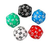 Xgdsnly Ensemble de 5 Dés à Trente Faces, Dés de Jeu à Plusieurs Faces pour Jeux de Société et Objets de Collection.