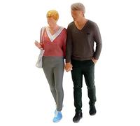 Xgdsnly Figurines Miniatures Peintes à La 1/64e, Représentant Un Couple dans Un Diorama de Parc, Rose