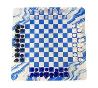 Xgdsnly Four Player Chess Jeu d'Échecs Portable avec Pièces d'Échecs Internationales Échiquier Caoutchouc Pièces d'Acrylique et Pp Adapté aux Adultes Enfants, Style B
