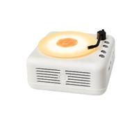 Xgdsnly Lecteur Audio Table Vintage Lecteur Musique Rétro Compact Mini Enceinte Rétro pour Adolescents, Étudiants, Bureau, Chambre, Studio, Blanc Chaud, Blanc, Lumière Chaude