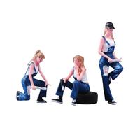Xgdsnly Lot de 3 Figurines Miniatures Représentant Une Réparatrice, Petites Poupées en Résine, Ornements pour Maisons de Poupées, 6.9 Cm