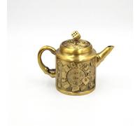 Xgdsnly Objet Décoratif Théière Décorative Métallique Finition Dorée pour Maison, Théière À Poignée