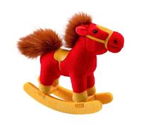 Xgdsnly Peluche Cheval Bascule Animal Peluche Coussin Ornement Décor Simulation Douceur Fonctionnelle Convient à La Fête Du Nouvel An Cadeau pour Ami Décorati, Rouge