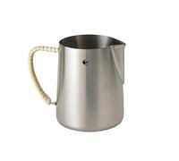 Xgdsnly Pichet Industriel Pichet à Lait Pichet Mousseur Pichet Verseur Broc Espresso en Acier Inoxydable 304 Surface Brossée Nettoyage Aisé Bec Précis, 600ml